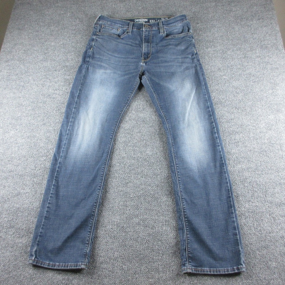 Denizen From Levis 232 Slim Straight Jeans Mens 33x32 Blue Stretch Denim